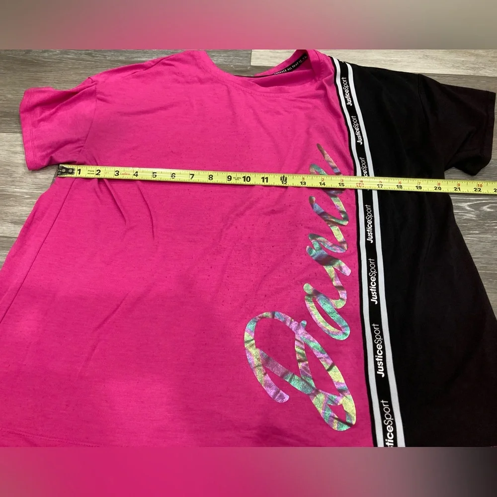 Justice Sport Short Sleeve Top Bundle Lot of 3 Size XXL 16P/18P Green Pink White